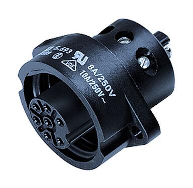 Ilustración RD24 Toma de brida, Número de contactos: 6+PE, sin blindaje, tornillo extraíble, IP67, UL, ESTI+, VDE, Montaje frontal