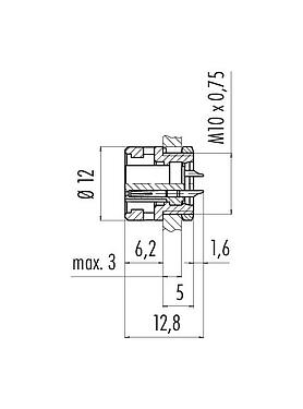 Schaaltekening 09 9478 00 07 - Bajonet Female panel mount connector, aantal polen: 7, onafgeschermd, soldeer, IP40