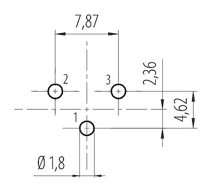 Disposición del conductor 7/8" Enchufe de brida, Número de contactos: 2+PE, sin blindaje, THT, IP68, UL 2238, VDE, Montaje frontal