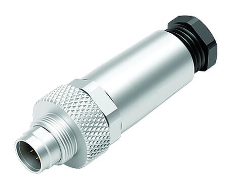 Illustration M9 Male cable connector, Contacts: 7, 3.5-5.0 mm, shieldable, solder, IP67, with shielding cuff
