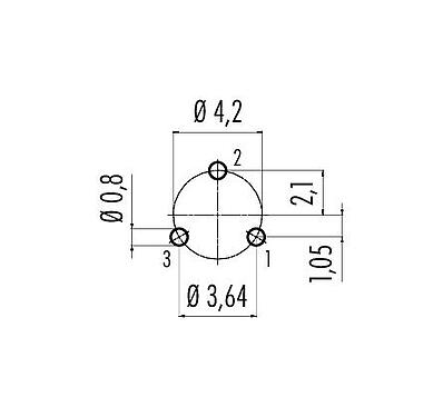 Geleiderconfiguratie 99 9207 090 03 - Snap-In Male panel mount connector, aantal polen: 3, onafgeschermd, THT, IP67, UL
