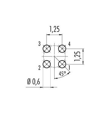 Disposición del conductor M5 Toma de brida, Número de contactos: 4, sin blindaje, THT, IP67, UL 2238, M5x0,5, Montaje en pared