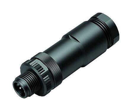 Abbildung M12 Duo-Kabelstecker, Polzahl: 5, 2.1-3.0 mm (2 Kabel) oder 4-5 mm (2 Kabel), ungeschirmt, schraubklemm, IP67, UL 2238