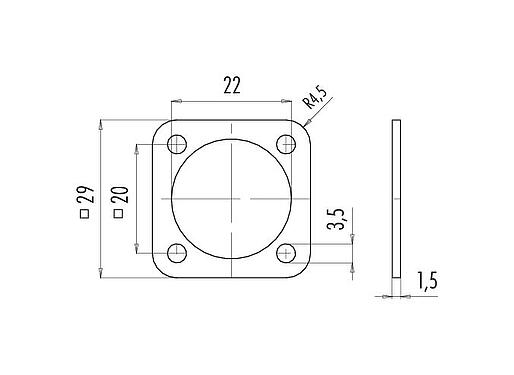 Scale drawing Seal, for male power connector