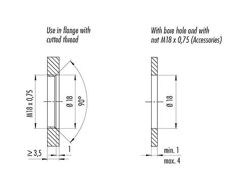 Muestra de montaje M16 Conector de cable hembra, Número de contactos: 8, 5,5-9,0 mm, blindable, IDC, IP67