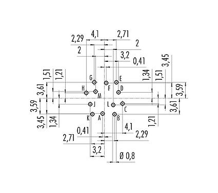 Uspořádání vodičů M16 Přírubová zásuvka, : 12 (12-a), nestíněný, THT, IP40, M18x0,75, Montáž na zadní stěnu