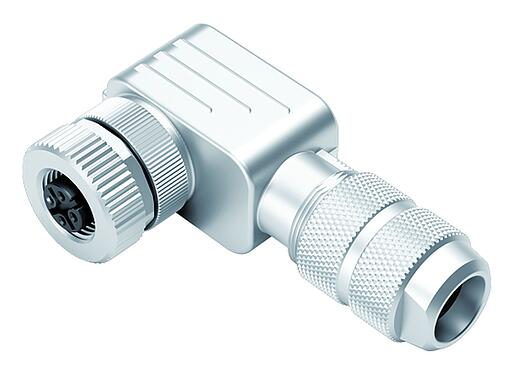 Illustratie M12 Female haakse connector, aantal polen: 4, 6,0-8,0 mm, schermbaar, krimpen (krimpcontacten dienen afzonderlijk te worden besteld), IP67, UL 2238