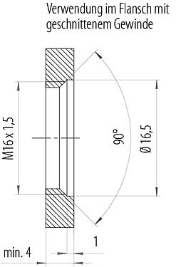 Montageanleitung / Montageausschnitt M12 Kabeldose, Polzahl: 8, 5,5-9,0 mm, schirmbar, IDC, IP67