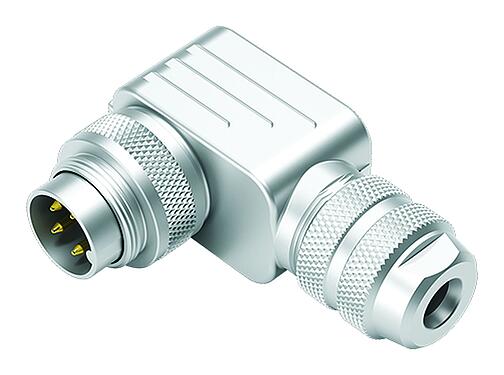 Illustration M16 Male angled connector, Contacts: 5 (05-a), 4.0-6.0 mm, shieldable, solder, IP67, UL 2238