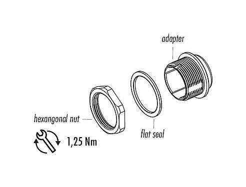Dessin des composants Snap-In Adaptateur, non blindé, vissable par l'avant