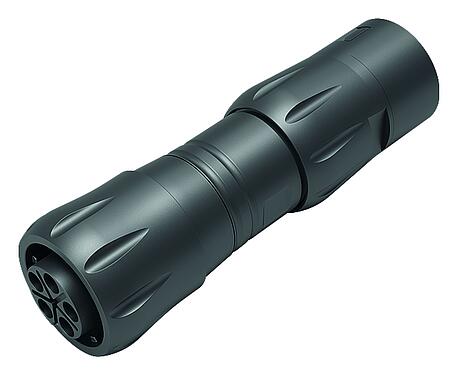 Ilustracja Bayonet Zeńskie złącze kablowe proste, Kontaktów: 4+3+PE, 7,0-17,0 mm, nieekranowany, zaciskane (kontakty zaciskane należy zamawiać osobno), IP68/IP69K, UL 2238, VDE, UV-Beständig, Złącze rurowe z osłoną ochronną