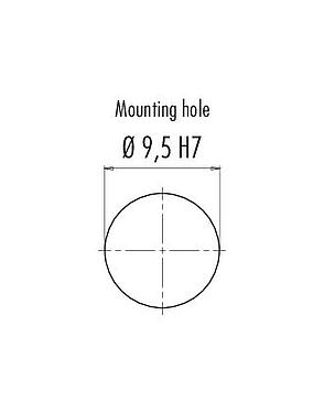 Instructions de montage / Découpe du panneau M12 Encastrable mâle, Contacts: 2+PE, non blindé, souder, IP67, UL