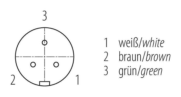 Disposición de los contactos (lado de la conexión) Snap-In Conector hembra en ángulo, Número de contactos: 3, 4,0-6,0 mm, sin blindaje, soldadura, IP67