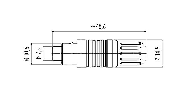 Schaaltekening Push Pull Kabelstekker, aantal polen: 4, 3,5-5,0 mm, schermbaar, soldeer, IP67
