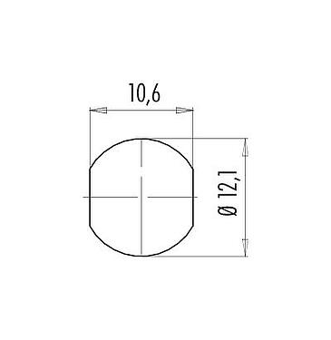 Assembly instructions / Panel cut-out Snap-In Female panel mount connector, Contacts: 3, unshielded, solder, IP67, M12x1.0, Front mounting
