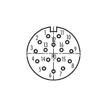 Contactconfiguratie (aansluitzijde) 99 4630 00 16 - M23 Kabeldoos, aantal polen: 16, 6,0-10,0 mm, schermbaar, soldeer, IP67