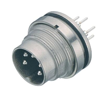 Illustration 09 0173 99 08 - M16 Male panel mount connector, Contacts: 8 (08-a), unshielded, THT, IP68, UL, AISG compliant, front fastened