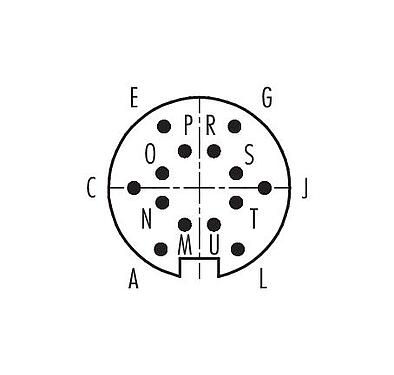 Contactconfiguratie (aansluitzijde) 99 2033 00 14 - M16 Kabelstekker, aantal polen: 14 (14-b), 4,0-6,0 mm, schermbaar, soldeer, IP40
