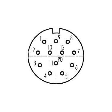 Contactconfiguratie (aansluitzijde) 99 4606 00 12 - M23 Kabeldoos, aantal polen: 12, 6,0-10,0 mm, onafgeschermd, soldeer, IP67