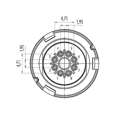 Kontaktarrangemang (anslutningssidan) Bajonett Kabelplugg, antal poler: 8, 6,0-8,0 mm, oskärmad, lödning, IP67