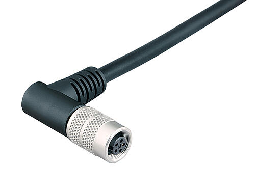插图 79 1402 75 02 - M9 弯角孔头电缆连接器, 极数: 2, 屏蔽, 预铸电缆, IP67, PUR, 黑色, 5x0.25mm², 5m