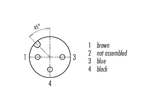 Contact arrangement (Plug-in side) M12 Female cable connector, Contacts: 3, unshielded, moulded on the cable, IP67/IP69K, Ecolab, FDA compliant, Special TPE, grey, 3 x 0.34 mm², stainless steel, 2 m
