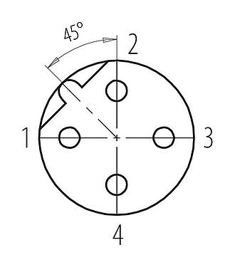 Contactconfiguratie (Insteekbereik) M12 Female chassisdeel, aantal polen: 4, schermbaar, SMT, IP67