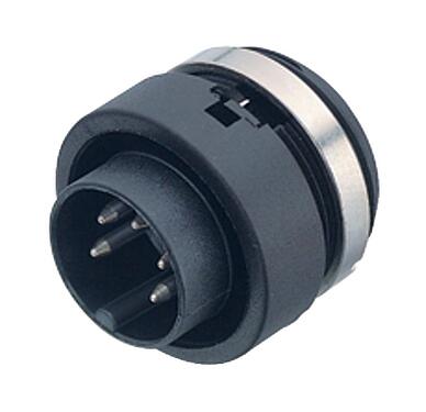 Illustration Bayonet Male panel mount connector, Contacts: 24, unshielded, solder, IP40, M18x0,75, Front mounting
