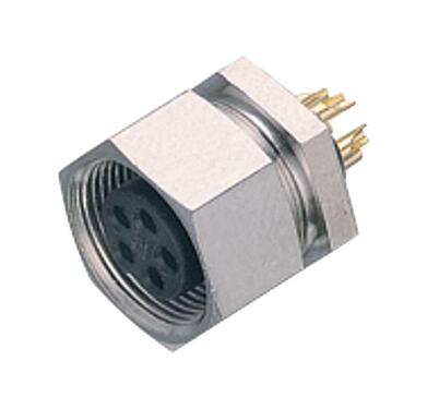Illustration M9 Female panel mount connector, Contacts: 7, unshielded, M9x0,5, Front mounting