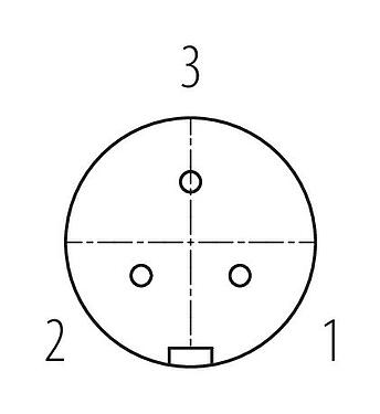 Disposición de los contactos (lado de la conexión) Snap-In Toma de brida, Número de contactos: 3, sin blindaje, soldadura, IP67, UL 2238, VDE, M12x1,0, Montaje frontal