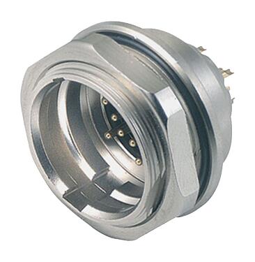 Illustration 09 4819 81 06 - Push Pull Male panel mount connector, Contacts: 6, shieldable, solder, IP67, front fastened