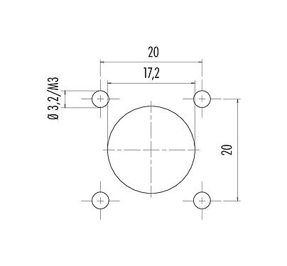 Assembly instructions / Panel cut-out 09 0453 300 14 - M16 Square male panel mount connector, Contacts: 14 (14-b), unshielded, solder, IP67, UL