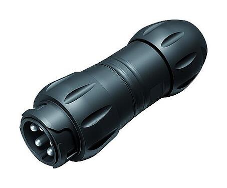 Illustration Bayonet Male cable connector, Contacts: 4+PE, unshielded, screw clamp, IP67, UL 2238 (in preparation), UV resistant