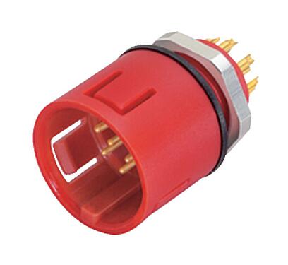 Illustration Snap-In Male panel mount connector, Contacts: 8, unshielded, solder, IP67, UL 2238, VDE, M12x1.0, Front mounting