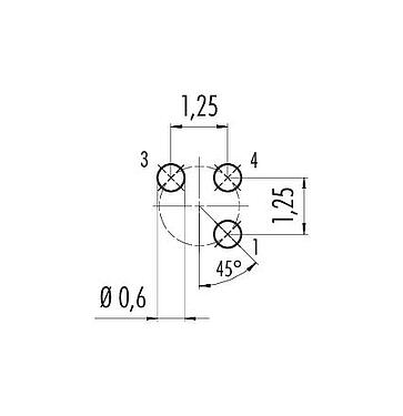 Disposición del conductor M5 Toma de brida, Número de contactos: 3, sin blindaje, THT, IP67, M5x0,5, Montaje en pared