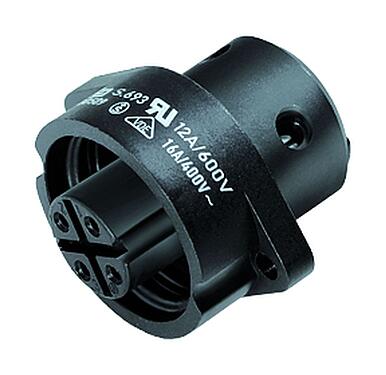 Ilustración RD24 Toma de brida, Número de contactos: 3+PE, sin blindaje, tornillo extraíble, IP67, UL, ESTI+, VDE, Montaje frontal