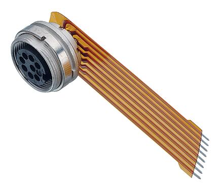 Illustration M16 Flänsuttag, antal poler: 7 (07-a), oskärmad, THT, IP40, M18x0,75, Bakre väggmontering