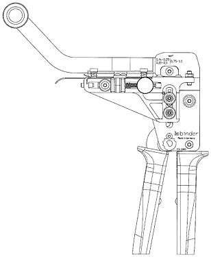 Dibujo a escala Herramienta de crimpado, para contacto de tira