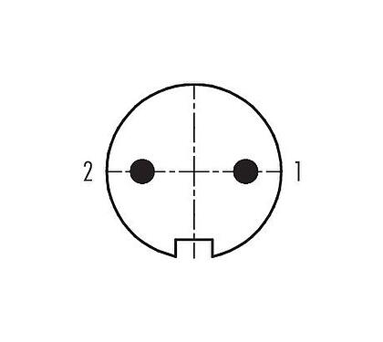 Disposición de los contactos (lado de la conexión) M16 Conector de cable macho, Número de contactos: 2 (02-a), 6,0-8,0 mm, blindable, soldadura, IP40