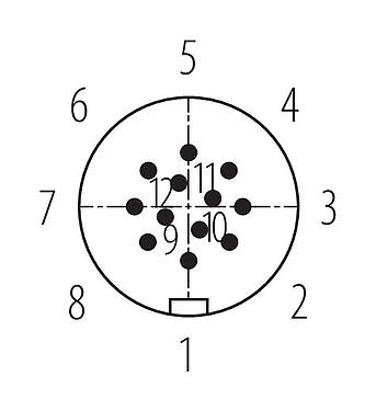 Contactconfiguratie (aansluitzijde) 99 9133 472 12 - Snap-In Kabelstekker, aantal polen: 12, 6,0-8,0 mm, onafgeschermd, soldeer, IP67