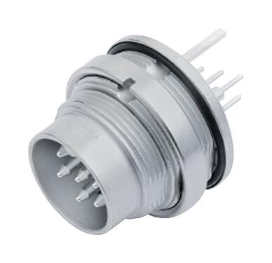 Illustration 09 0463 290 19 - M16 Male panel mount connector, Contacts: 19 (19-a), shieldable, THT, IP67, UL, front fastened