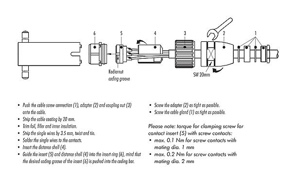 инструкция по сборке 99 4602 00 09 - M23 Кабельная розетка, Количество полюсов: 9, 6,0-10,0 мм, не экранированный, пайка, IP67