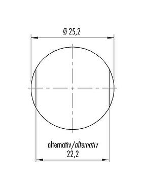 Muestra de montaje RD24 Enchufe de brida, Número de contactos: 3+PE, sin blindaje, tornillo extraíble, IP67, UL, ESTI+, VDE, Montaje frontal