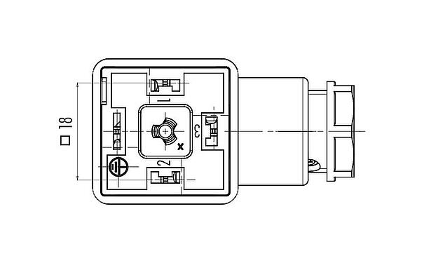 Contact arrangement (Plug-in side) Female power connector, Contacts: 3+PE, 8.0-10.0 mm, unshielded, screw clamp, IP40 without seal, PG 11, Circuit P45, with LED PNP