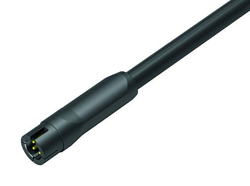 Illustration Snap-In Male cable connector, Contacts: 5, unshielded, moulded on the cable, IP40, PVC, black, 5 x 0.25 mm², 2 m