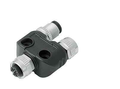 Automation Technology - Sensors and Actuators--Twin distributor, Y-distributor, male connector M12x1 - 2 female connector M12x1_765_2fach_M12D_M12S_M12D
