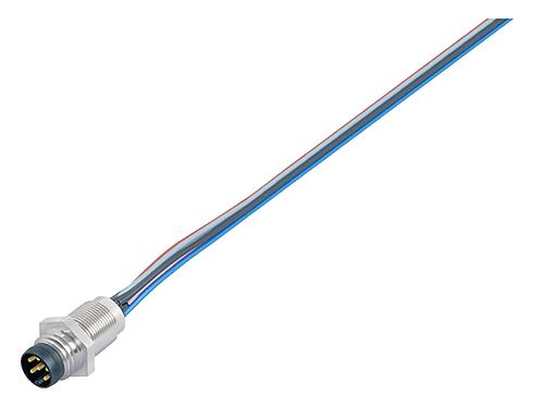 Abbildung M8 Flanschstecker, Polzahl: 4, ungeschirmt, Litzen, IP67/IP69K, UL 2238, M8x0,5, Frontmontage