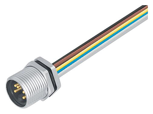 Ilustración 7/8" Enchufe de brida, Número de contactos: 4+PE, sin blindaje, hilos, IP68, UL 2238, VDE, Montaje frontal