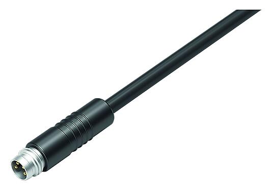Illustration 79 3411 55 04 - Snap-In Male cable connector, Contacts: 4, unshielded, moulded on the cable, IP65, PUR, black, 4 x 0.34 mm², 5 m