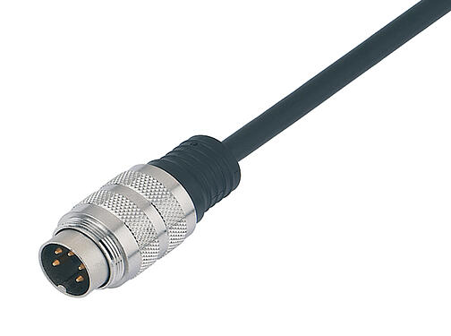 Illustratie 79 6051 20 14 - M16 Kabelstekker, aantal polen: 14 (14-b), onafgeschermd, aan de kabel aangegoten, IP67, PUR, zwart, 8 x 0,25 mm² / 2 x 0,50 mm², 2 m